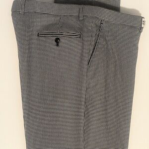 Tommy Hilfiger Flex Dress Pants 42x30 Black White Check Stretch Trousers